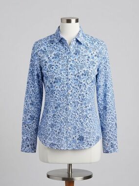 Vineyard Vines Navy and White Floral Button-Up Shirt